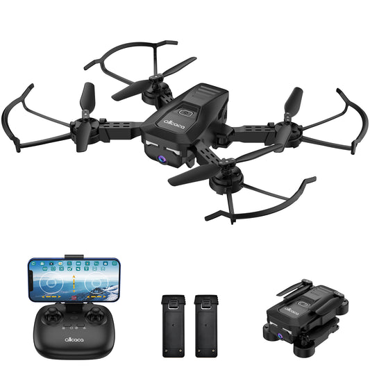 RC Drone with 1080P Camera for Kids Adults Beginner – RC Foldable Quadcopter with Four-Way Obstacle Avoidance, Waypoint Fly, Altitude Hold, 360° flips stunt, Headless Mode