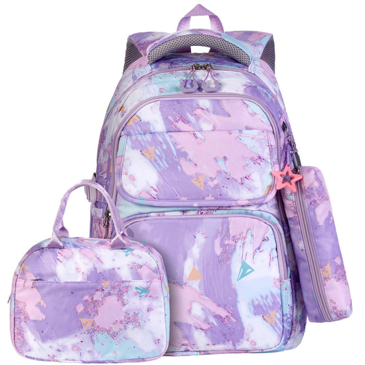Vbiger School Backpack Purple Cute Kids Backpacks Bookbag for Primary and Middle School Students
