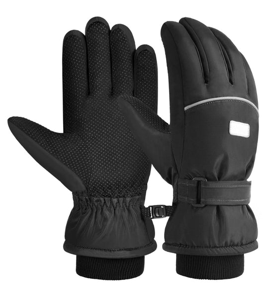 Vbiger Kids Ski Snow Gloves Cold Weather Gloves, Winter Gloves Anti-Slip Waterproof Windproof Thermal Fleece with Grip Suitable for Kids Between 10-12 Years Old, Black
