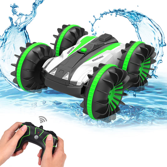 Mini RC Stunt Car Remote Control Car 4WD Amphibious 2.4GHz Double Sided 360Rotating for Kids,