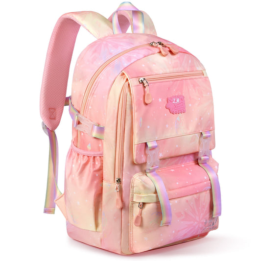 Vbiger School Backpack for Girls Cute Pink Shoulder Bag Bookbag Nylon Backpacks for Teens