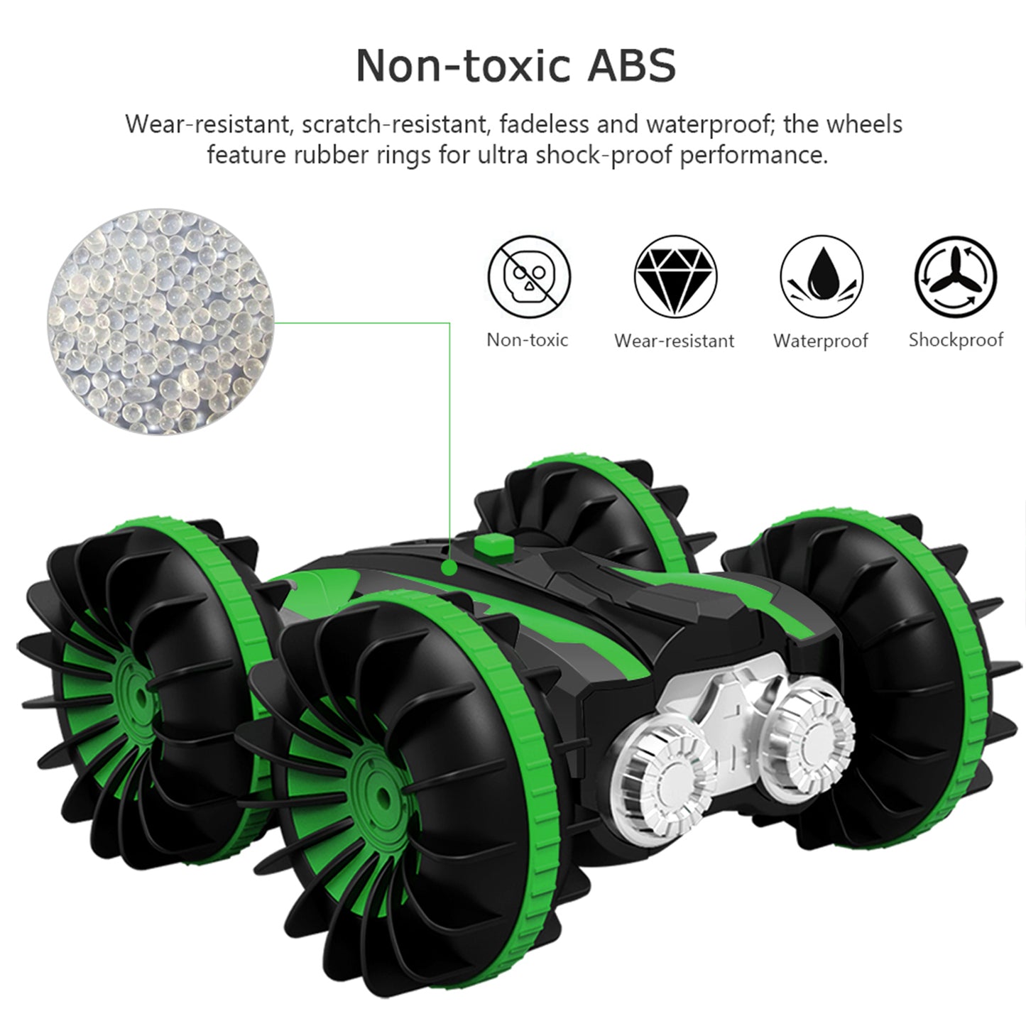 Mini RC Stunt Car Remote Control Car 4WD Amphibious 2.4GHz Double Sided 360Rotating for Kids,