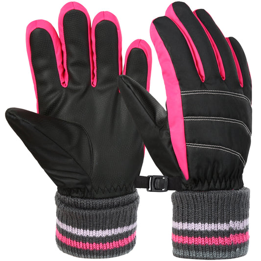 Kids Ski Gloves Warm Winter Gloves Cold Weather Gloves Tear-resistant Outdoor Sports Gloves Anti-slip Skating Gloves