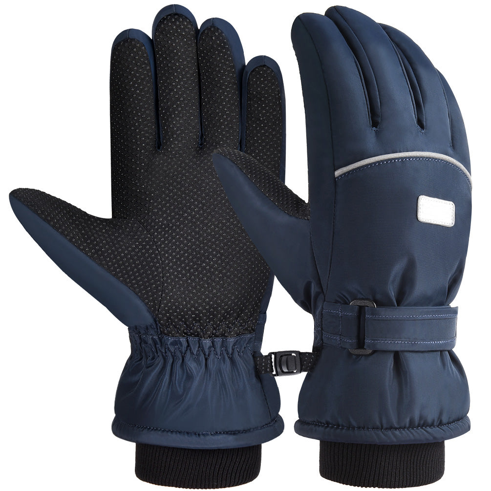 Vbiger Kids Ski Snow Gloves Boys Girls Warm Winter Gloves Kids Waterproof Windproof Thermal Fleece Anti Slip Mittens with Grip for Skiing Sledding Cycling & Snowboarding - Blue S