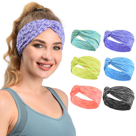 6Pcs Headbands for Women Moisture-wicking Yoga Head Wraps Stretchy Workout Head Bands Fashionable Cross Headband for Women Girls Lady