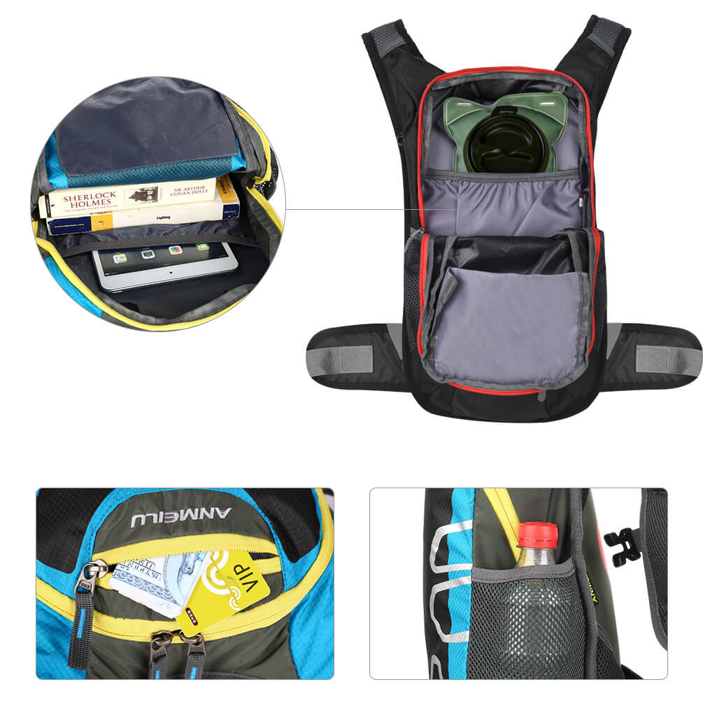 Vbiger 15L Hydration Backpack Splash-proof Cycling Backpack Lightweight Outdoor Daypack