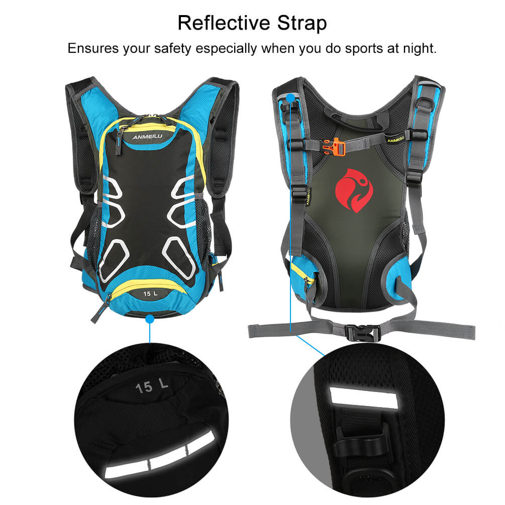Vbiger 15L Hydration Backpack Splash-proof Cycling Backpack Lightweight Outdoor Daypack