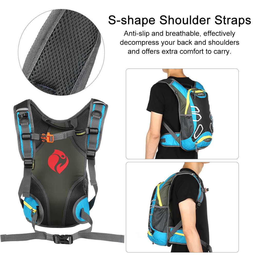 Vbiger 15L Hydration Backpack Splash-proof Cycling Backpack Lightweight Outdoor Daypack