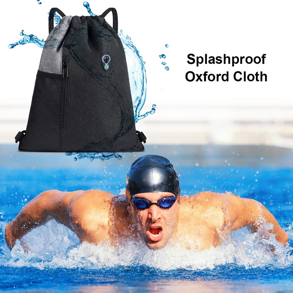 Vbiger Drawstring Backpack Sports Gym Sackpack Unisex Gym Sack with Earphone Hole