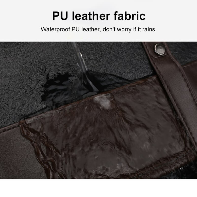 Vbiger PU Leather Trendy Business Backpacks Large-capacity Laptop Bags