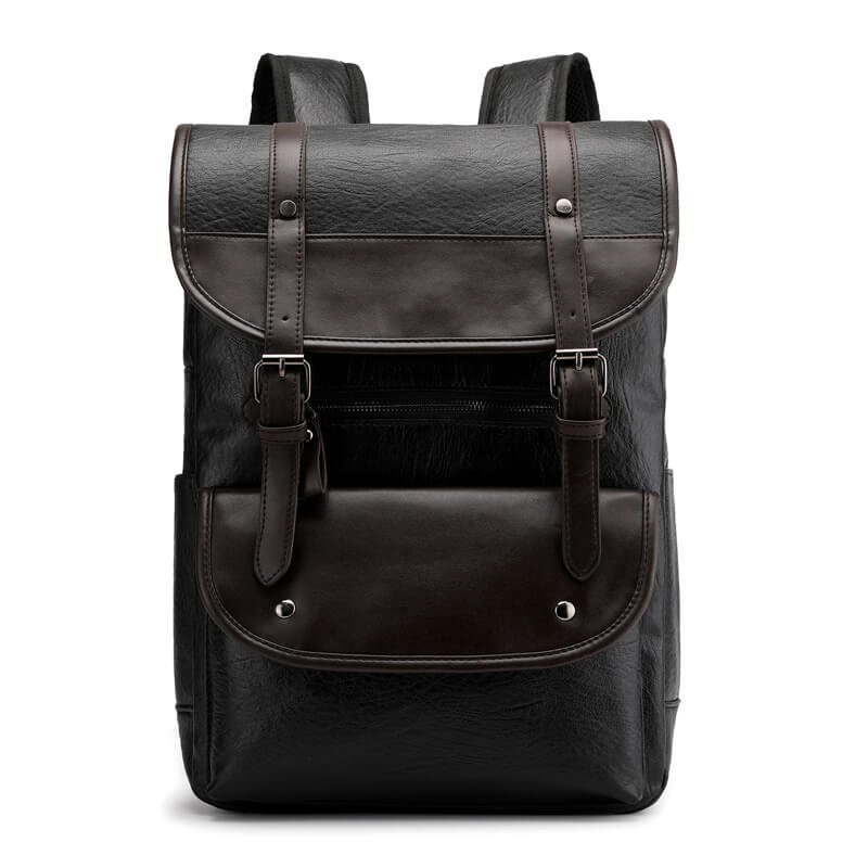 Vbiger PU Leather Trendy Business Backpacks Large-capacity Laptop Bags