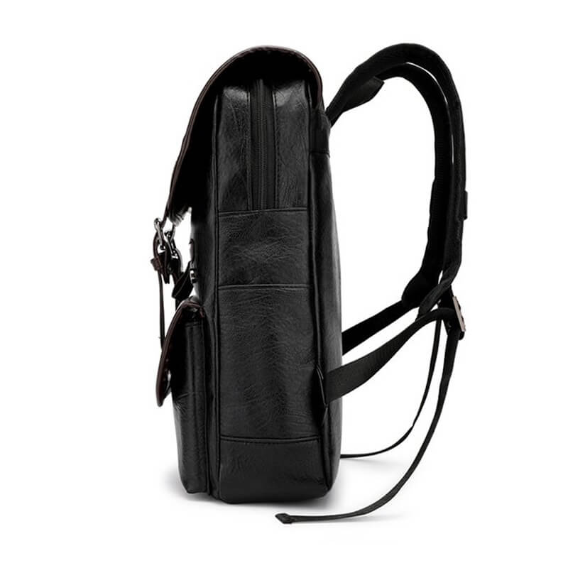 Vbiger PU Leather Trendy Business Backpacks Large-capacity Laptop Bags