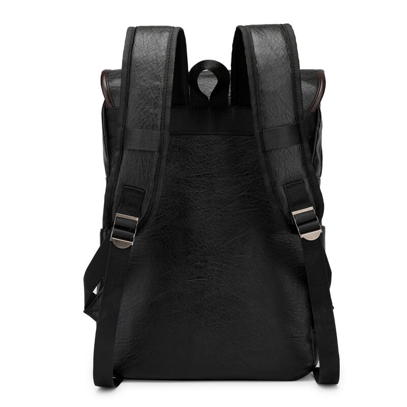 Vbiger PU Leather Trendy Business Backpacks Large-capacity Laptop Bags
