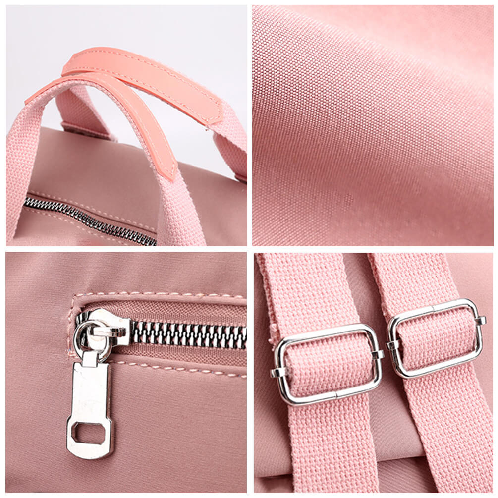 Vbiger USB Backpack Large Schoolbag Travel Bag, Pink