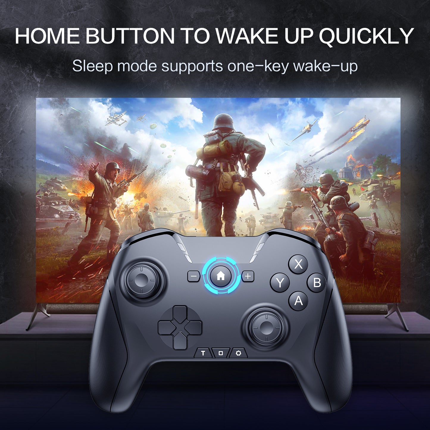 Wireless Gamepad PC Gaming Controller Joysticks for PC Windows 7/8/10/11 /PS3/Android Phone Tablet/ Smart TV/TV Box, Black