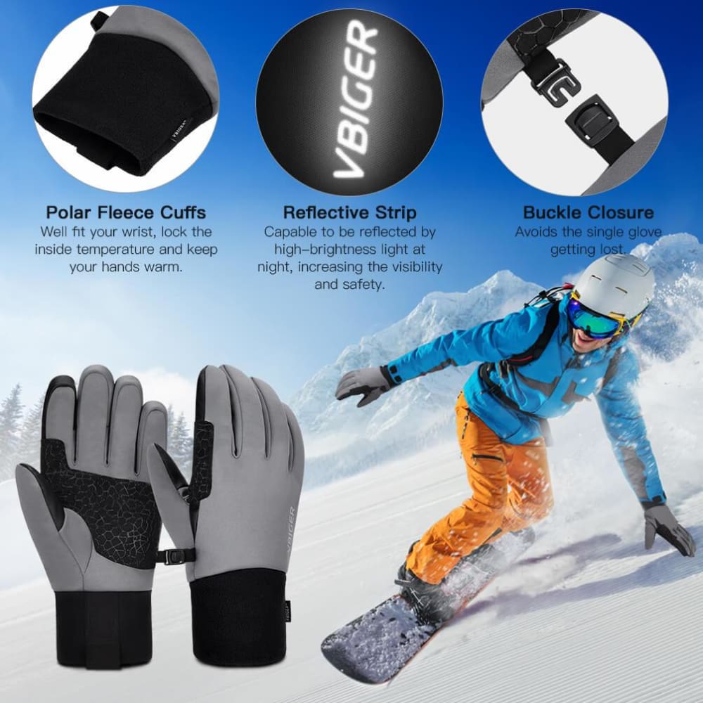 Vbiger Adult Winter Gloves Touch Screen Gloves Anti-slip Sport Gloves - Gloves