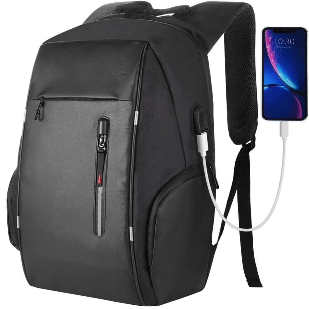 Vbiger Business Backpack Casual Daypack with USB Charging Port & Reflective Strips - Backpacks