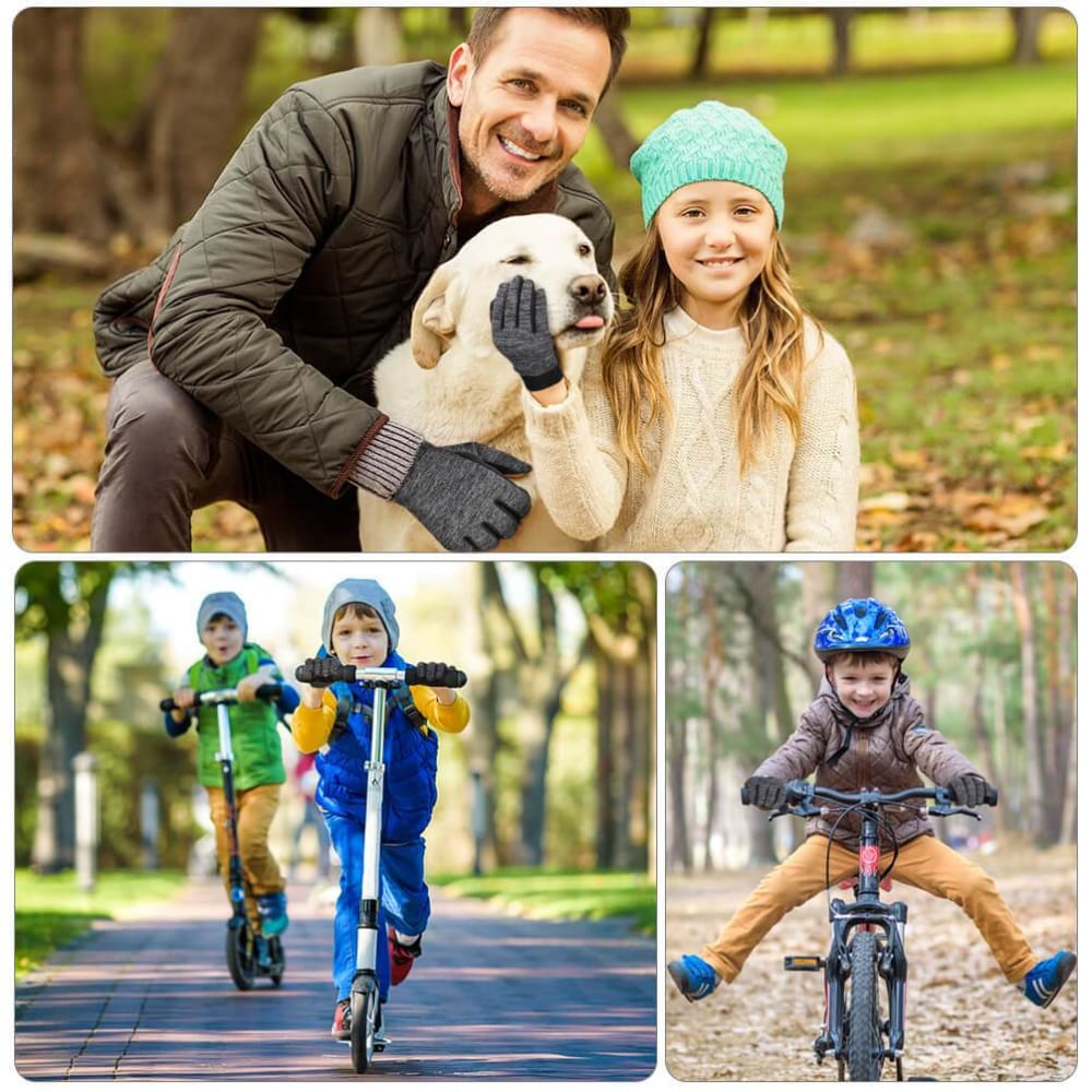 Vbiger Kids Winter Gloves Children Full Fingers Cycling Gloves Touchscreen Gloves - Gloves