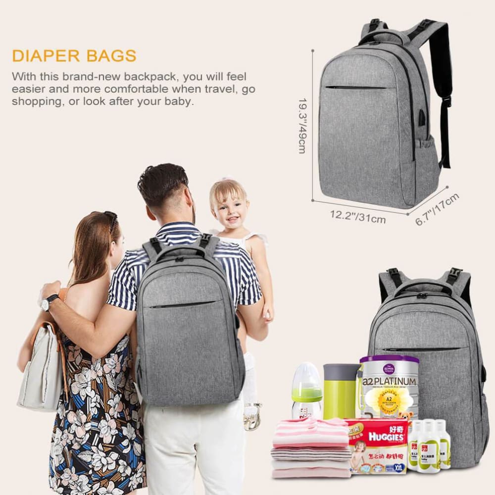 Vbiger Large-capacity Backpack Versatile Diaper Bags Smart Travel Shoulders Bags - Backpacks