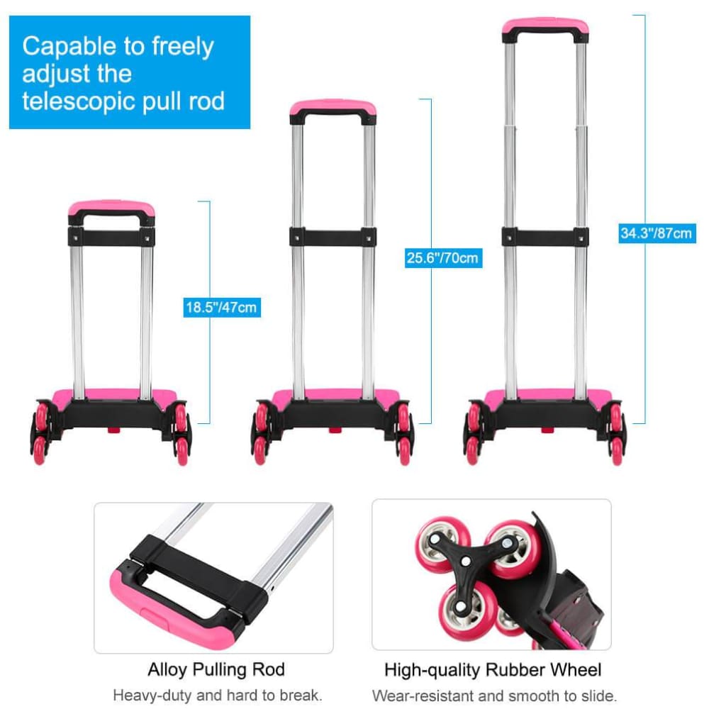 Vbiger Large-capacity Trolley School Bag Travel Rolling Backpacks for Primary School Students - Backpacks