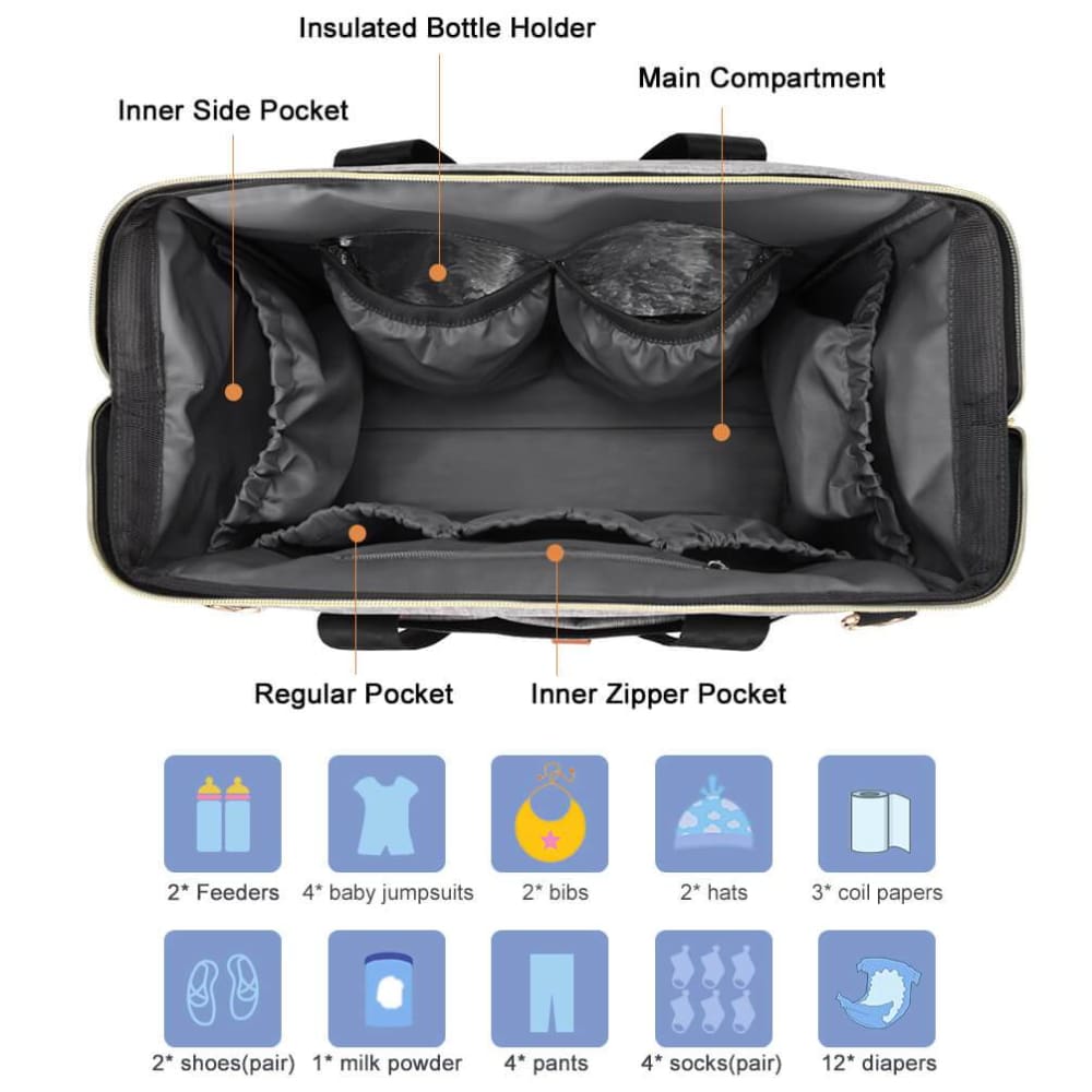 Vbiger Large Nappy Tote Bag Maternity Diaper Shoulder Bag Insulated Bag for Mom Dad - Backpacks