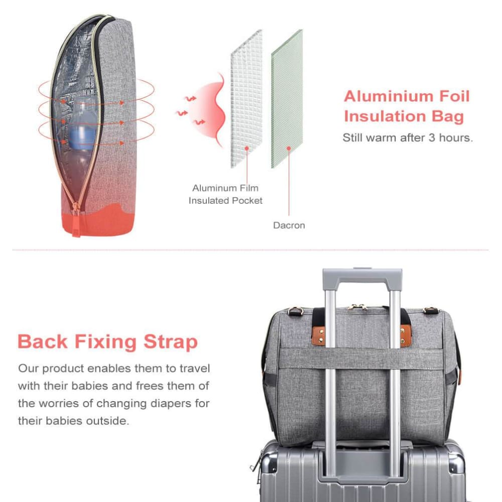 Vbiger Large Nappy Tote Bag Maternity Diaper Shoulder Bag Insulated Bag for Mom Dad - Backpacks