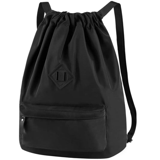 Vbiger Men and Women Drawstring Backpack Chic Classic Travel Drawstring Bag - Black - Backpacks