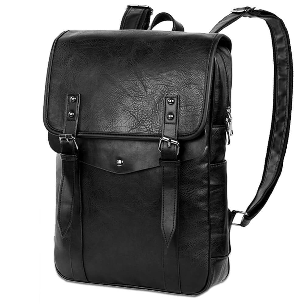 Vbiger Men Vintage PU Leather Backpack Laptop Backpack School Book bag for Men - Backpacks