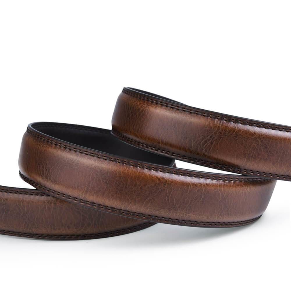 Vbiger Popular Embossing Single-Prong Buckle PU Leather Belt - Belt