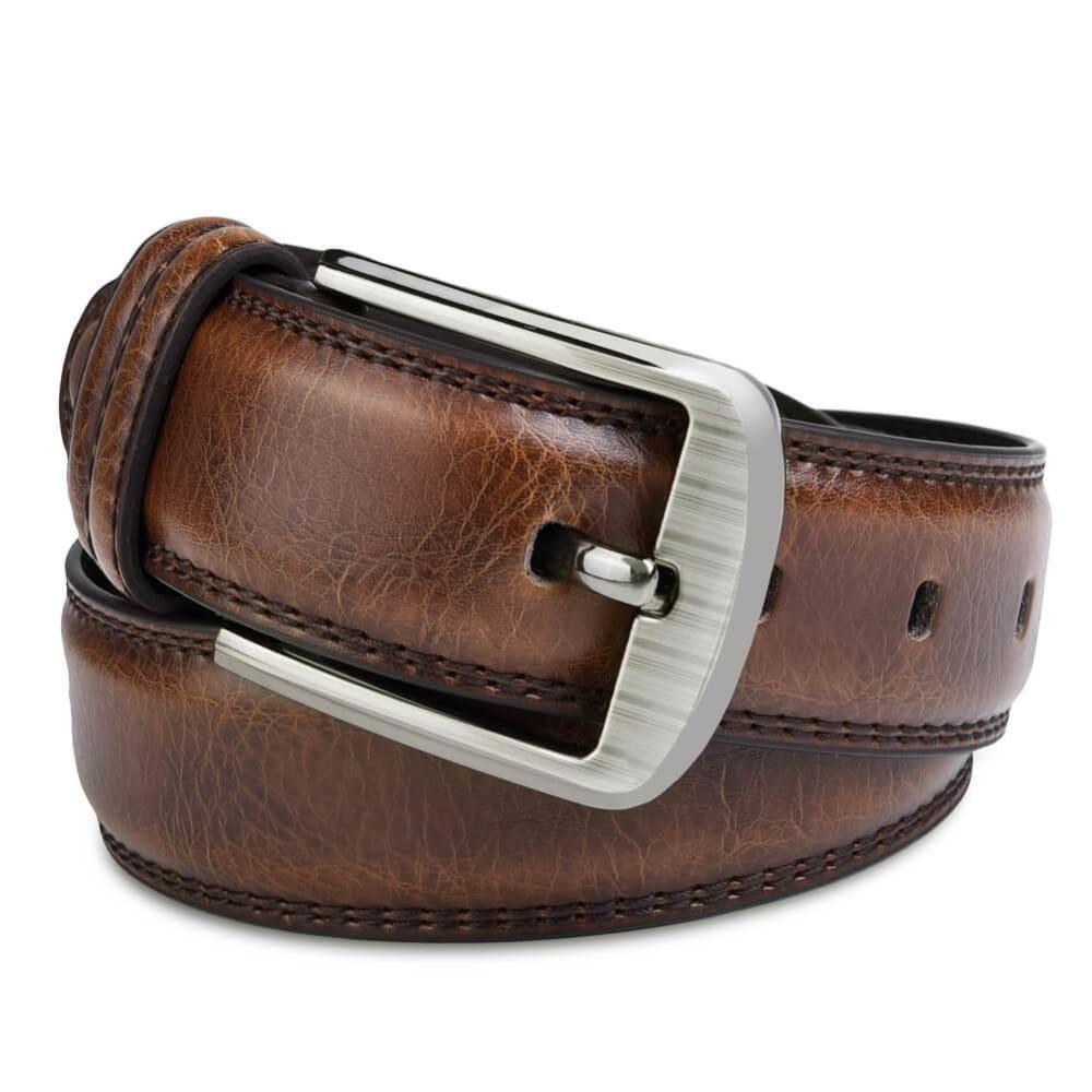 Vbiger Popular Embossing Single-Prong Buckle PU Leather Belt - Belt