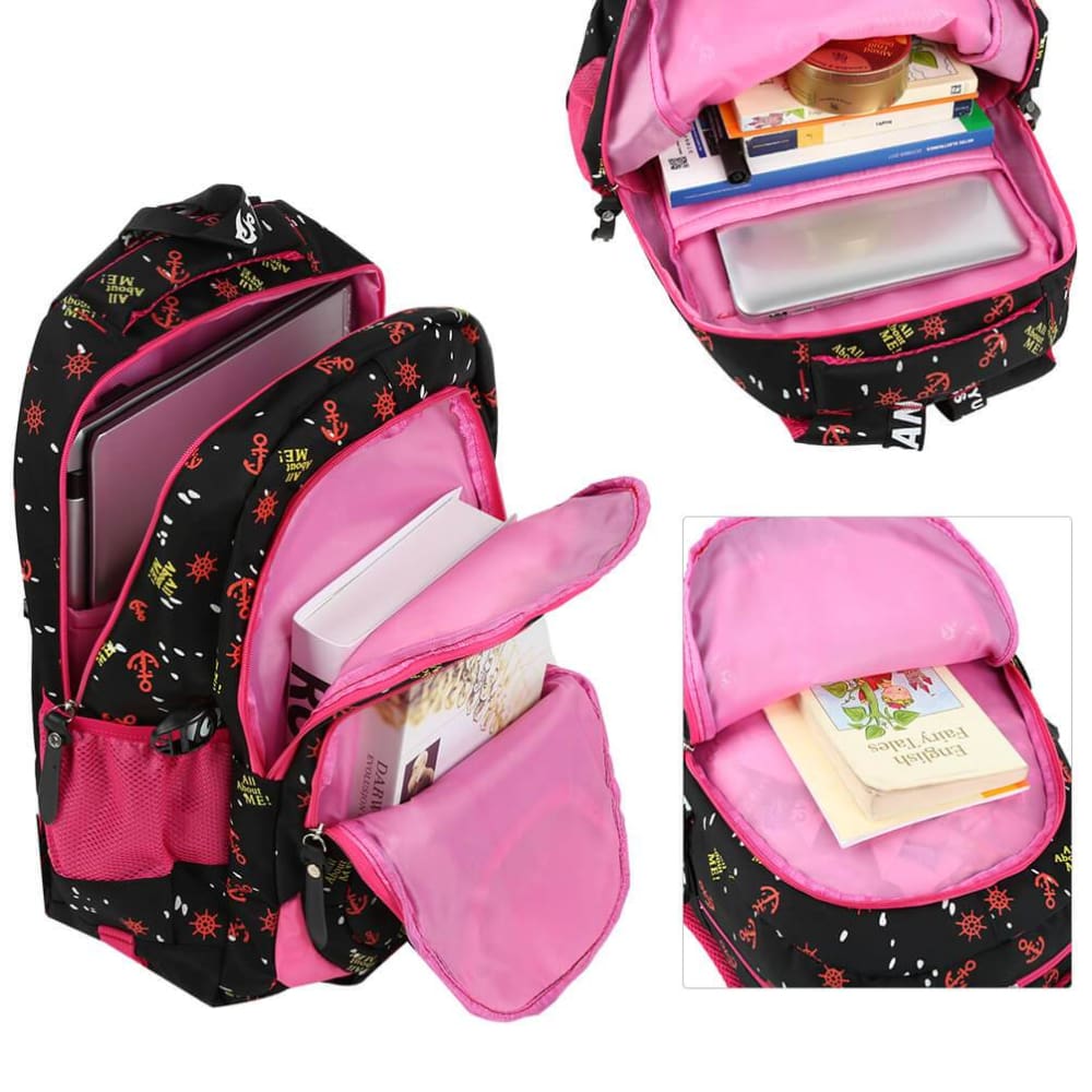 Vbiger Stylish Wheeled Backpack Simple Shoulder Bag for Primary School Students 6 Wheels - Backpacks