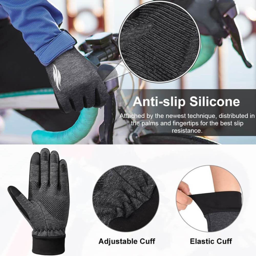 Vbiger Thickened Winter Gloves Warm Touch Screen Gloves Anti-slip Cycling Gloves - Gloves