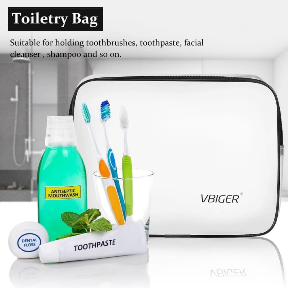 Vbiger TSA Approved Toiletry Bag Set Translucent Cosmetic Bag Packing Cube Set of 3 - Bag