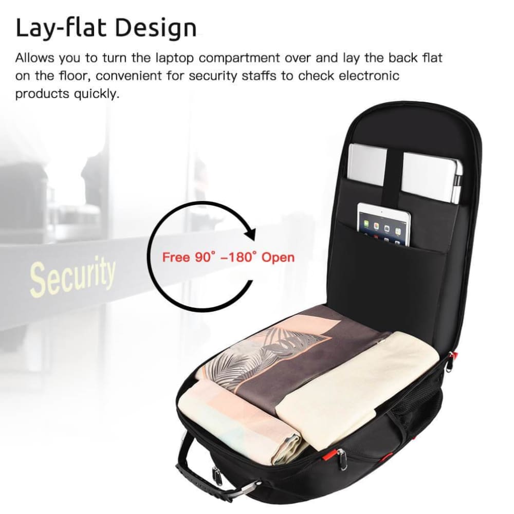 Vbiger Unisex Business Daypack with USB Charging Port and Earphone Hole Fits 17.3 Laptop - Backpacks