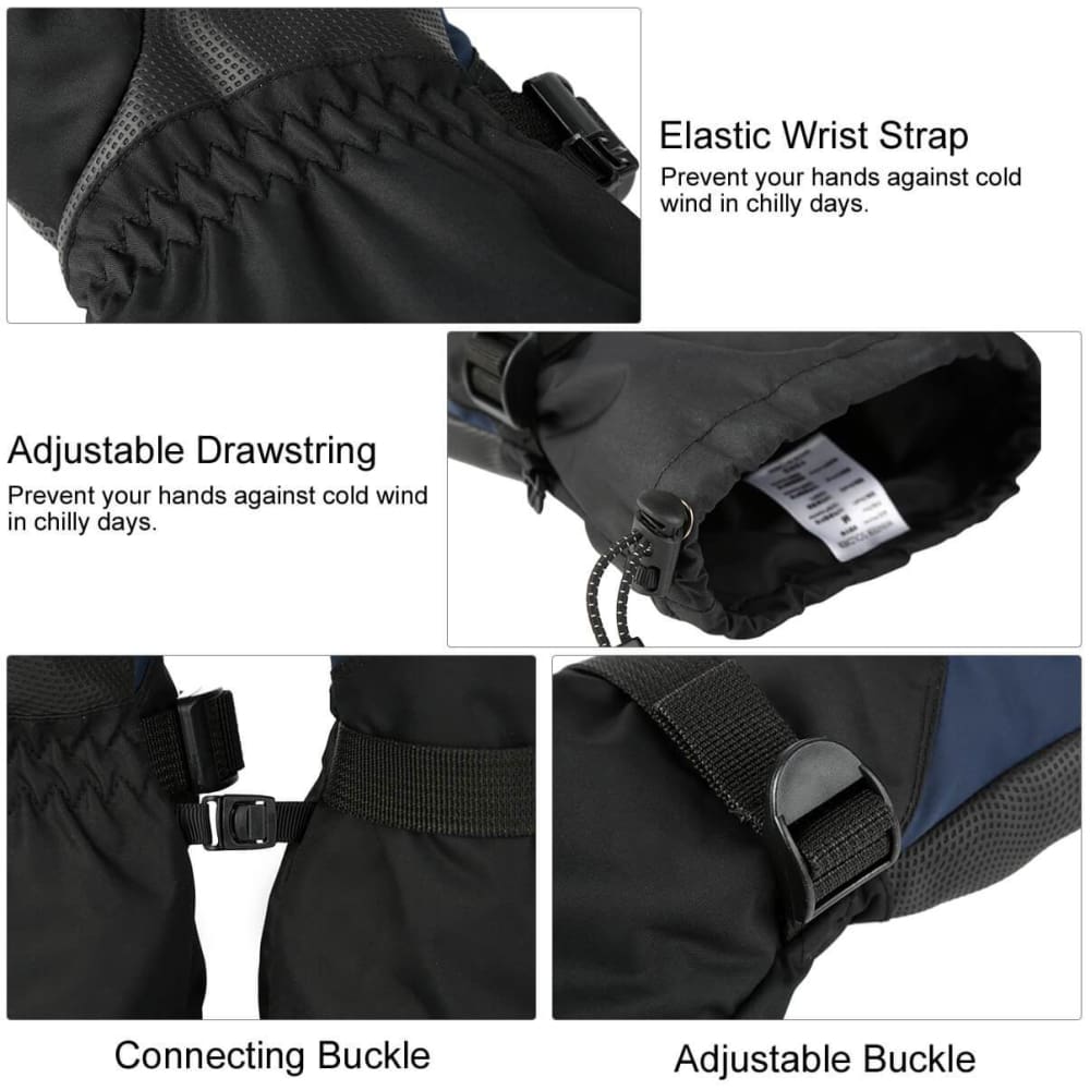 Vbiger Unisex Ski Gloves Warm Winter Gloves Thick Sports Mitten Cold Weather Gloves Touch Screen Gloves with Adjustable Buckle and Elastic