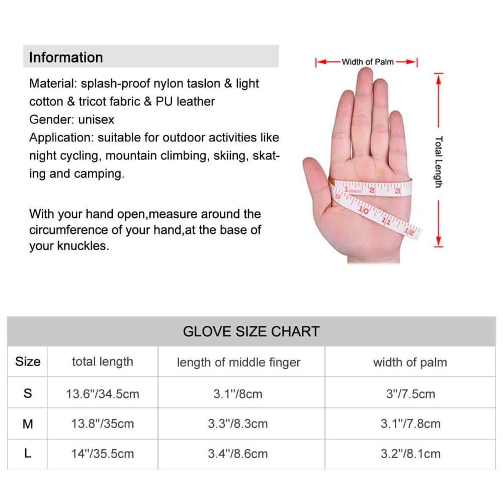 Vbiger Unisex Ski Gloves Warm Winter Gloves Thick Sports Mitten Cold Weather Gloves Touch Screen Gloves with Adjustable Buckle and Elastic