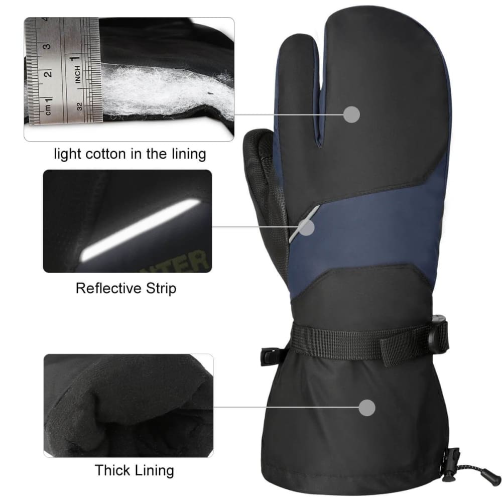 Vbiger Unisex Ski Gloves Warm Winter Gloves Thick Sports Mitten Cold Weather Gloves Touch Screen Gloves with Adjustable Buckle and Elastic