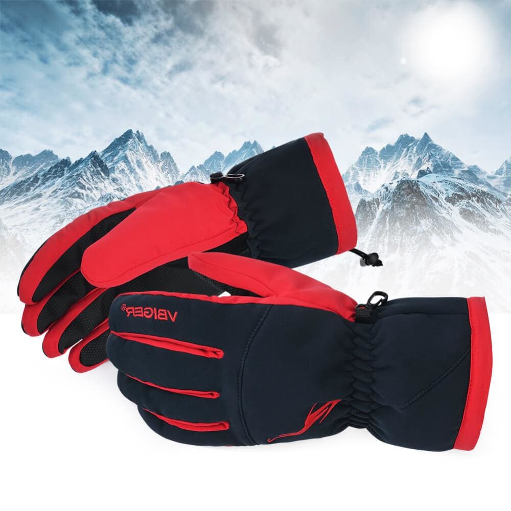Vbiger Unisex Winter Warm Gloves Full-finger Snowboard Gloves Waterproof Sports Gloves - Gloves