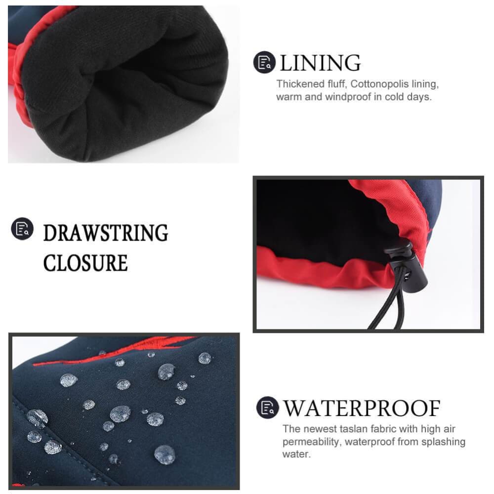 Vbiger Unisex Winter Warm Gloves Full-finger Snowboard Gloves Waterproof Sports Gloves - Gloves