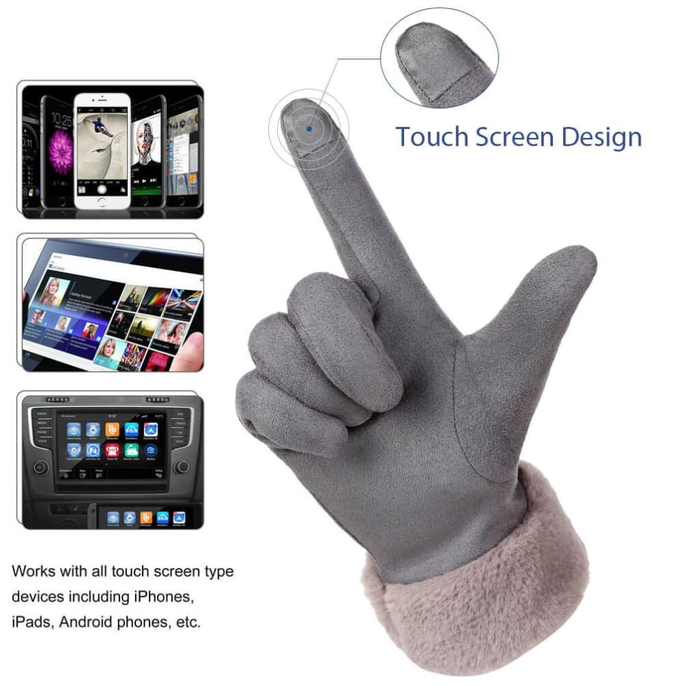 Vbiger Warm Winter Gloves Touch Screen Gloves Thickened Cold Weather Gloves - Gloves