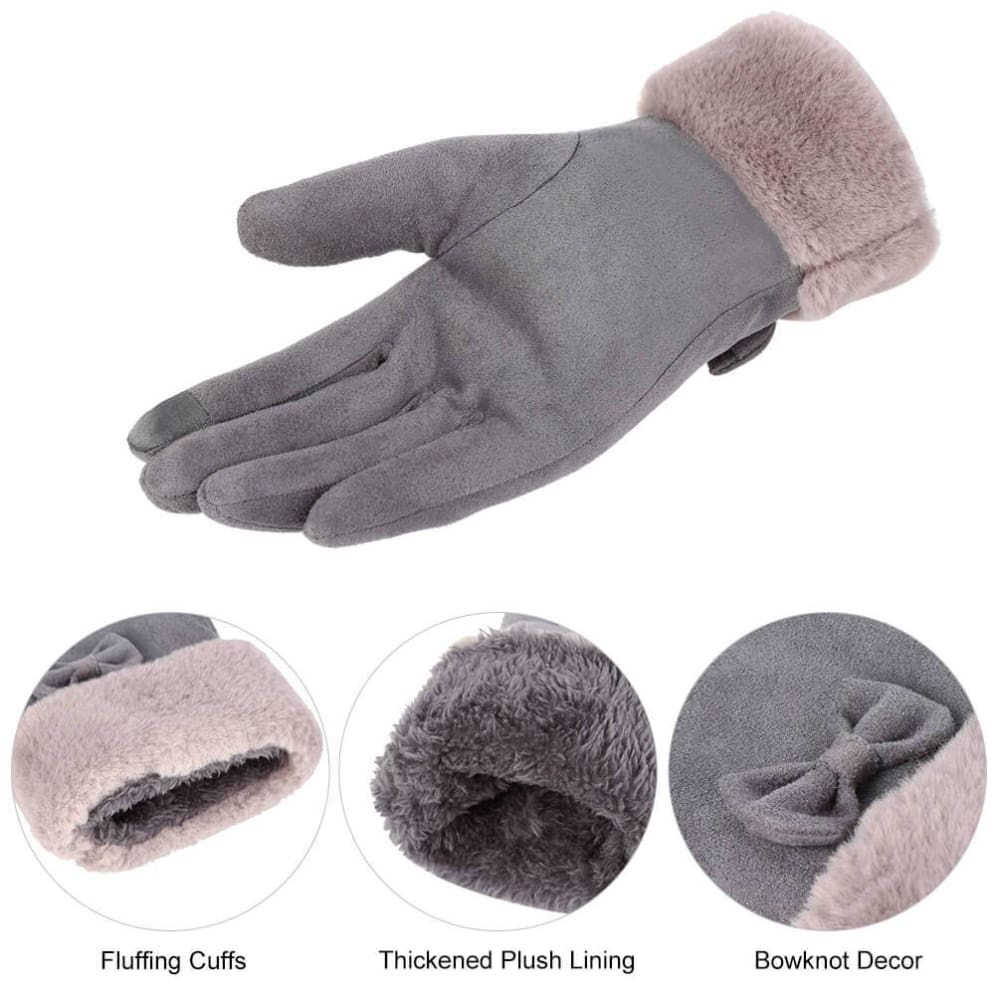 Vbiger Warm Winter Gloves Touch Screen Gloves Thickened Cold Weather Gloves - Gloves