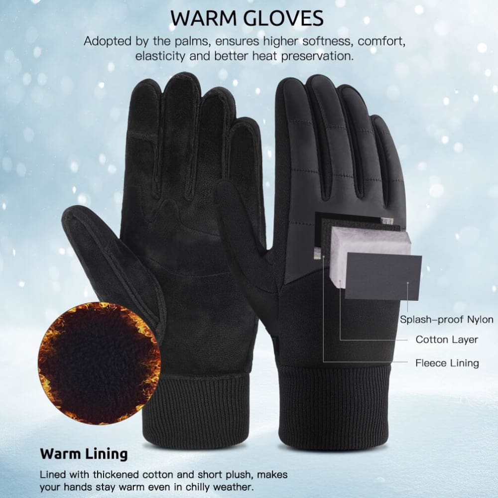 Vbiger Winter Gloves Touch Screen Gloves Anti-slip Cycling Gloves Sport Gloves - Gloves