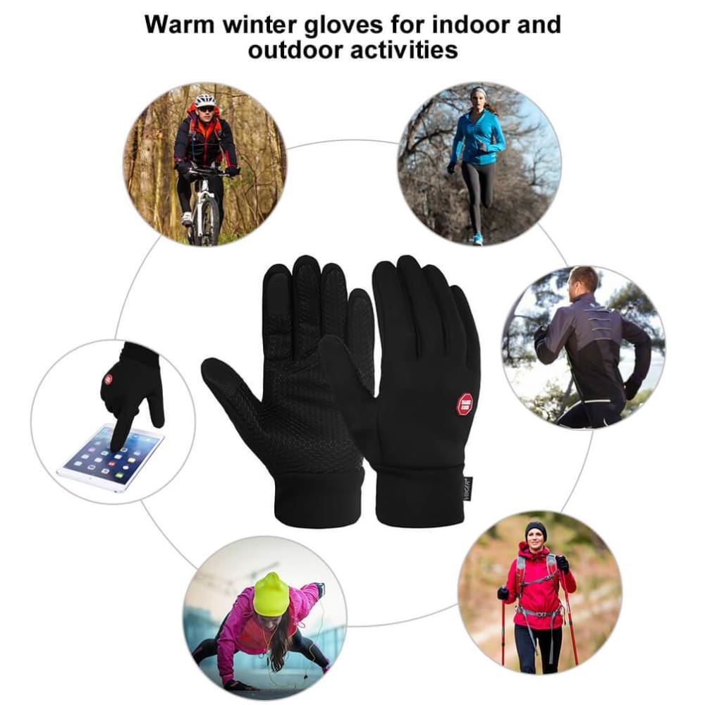 Vbiger Winter Thick Warm Mittens Touch Screen Gloves with Anti-slip Design - Gloves