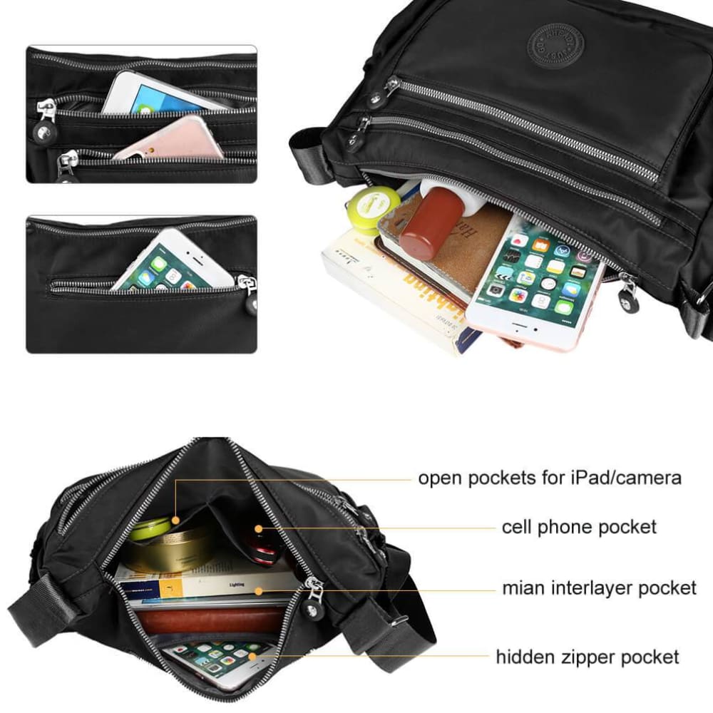 Vbiger Women Casual Shoulder Bag Multi Pockets Waterproof Shoulder Bag - Bag