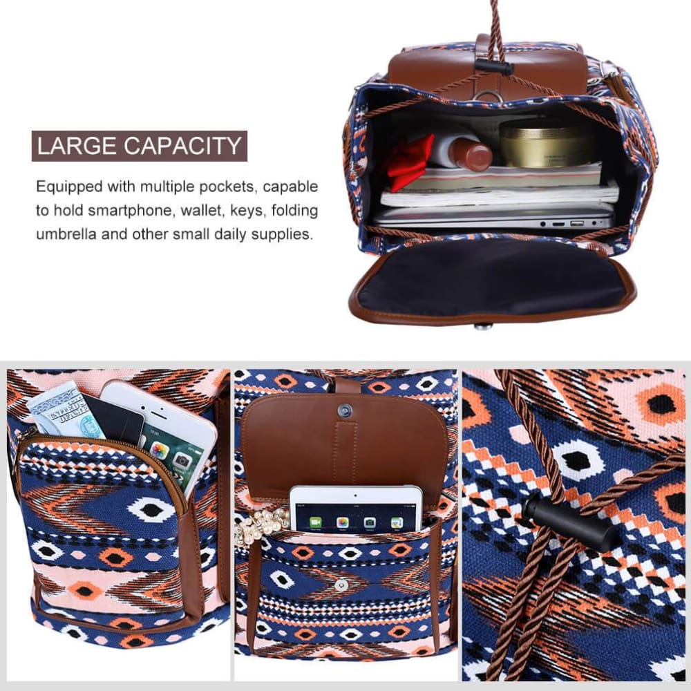 Vbiger Women Drawstring Backpack Casual Outdoor Daypack All-match Travel Shoulders Bag - Bag