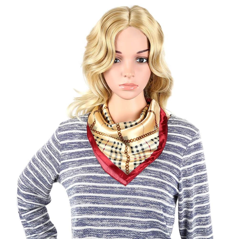 Vbiger Women Satin Scarf Fashionable Square Scarf Decorative Shawl Wrap Flower Printing Pattern Set of 12 - Scarf