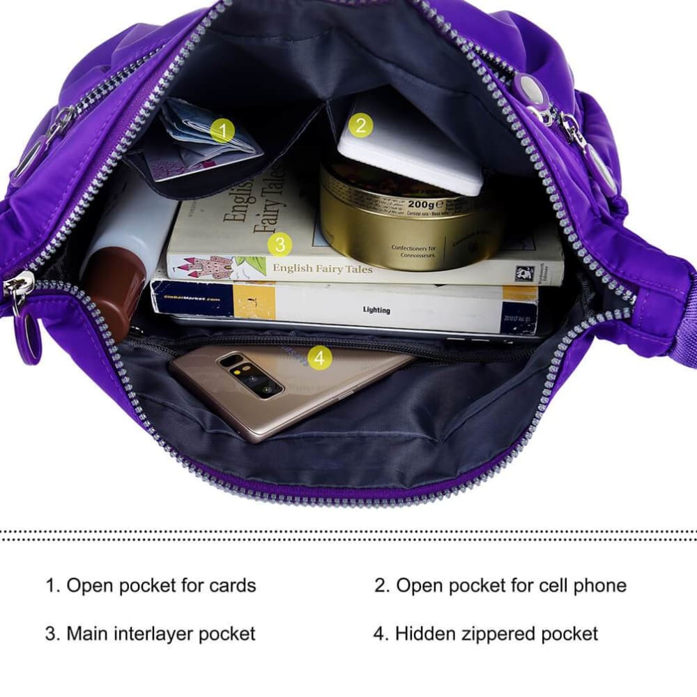 Women Casual Multi Pockets Waterproof Shoulder Bag - Bag