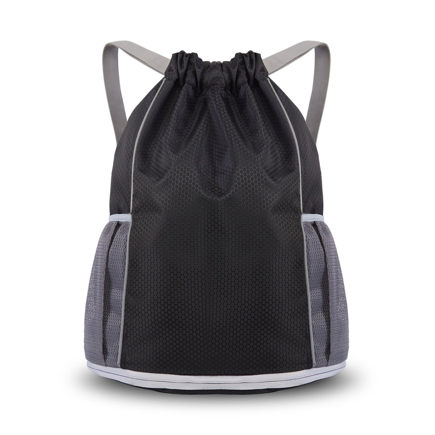 Vbiger Drawstring Backpack Gym Bag Large Capacity Waterproof Lightweight Backpack Drawstring Bag for School Sport Hiking Travel - Black