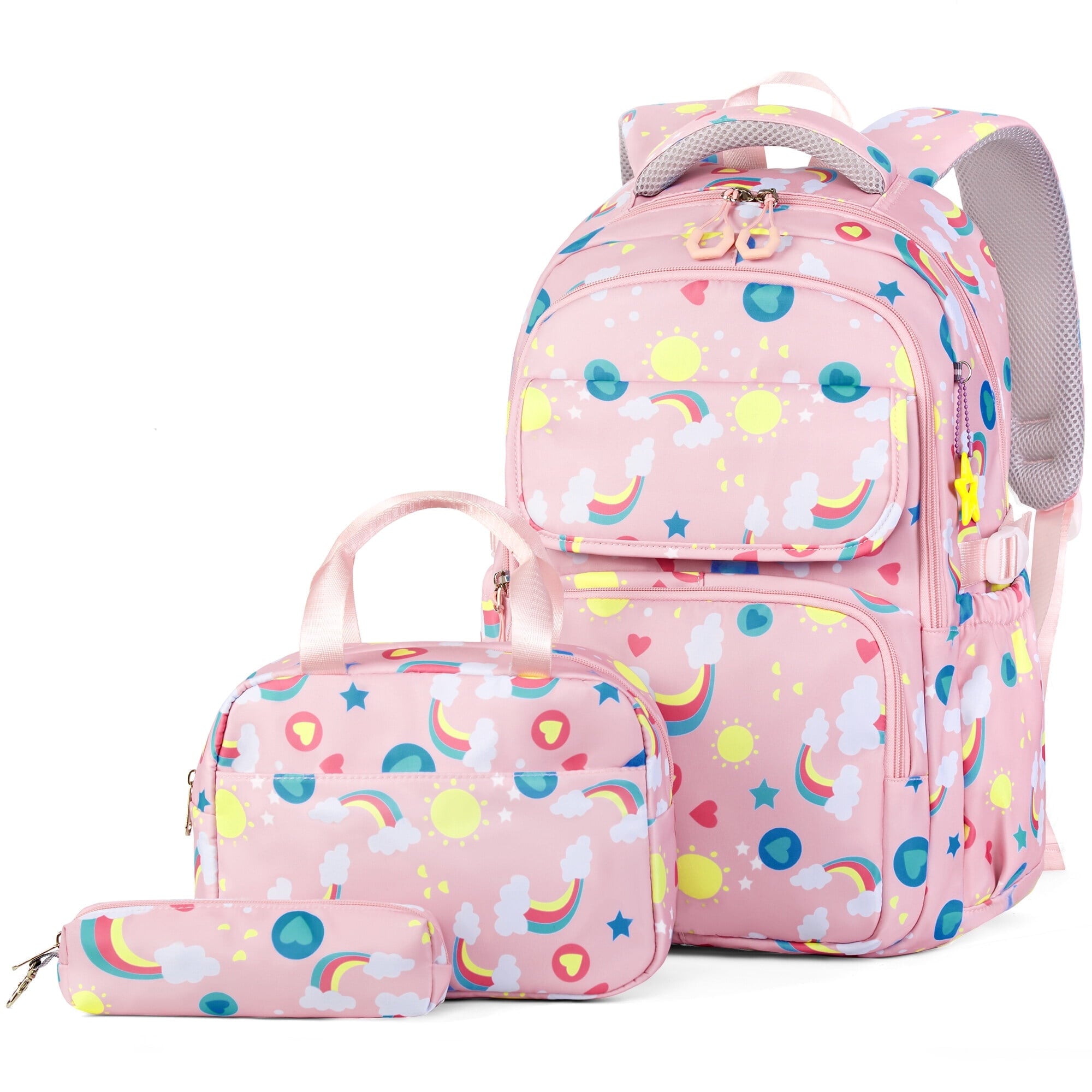 Vbiger Kids Backpacks Cute Pink 3-Piece Bookbag School Backpack with Lunch Bag £¦ Pencil Case