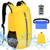 Vbiger Waterproof Dry Bags Set of 3 Adjustable Shoulder Strap 20L Floating Dry Backpack Compression Sack with Cellphone Phone Waist Bag for Kayaking, Beach, Rafting, Boating, Hiking, Yellow